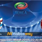 Prediksi Bola Sampdoria vs AC Milan 31 Maret 2019